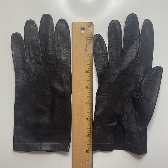 Vintage Bonkid kidskin leather women’s gloves black - Picture 5 of 5
